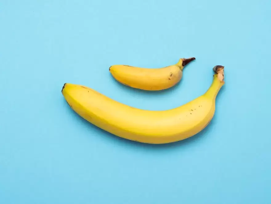 μικρό και διευρυμένο πέος με μεγαλοπρέπεια στο παράδειγμα της μπανάνας